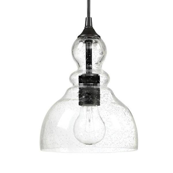 seeded glass teardrop pendant light