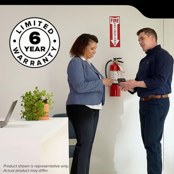 Pro Series 210 Fire Extinguisher with Hose & Easy Mount Bracket, 2-A:10-B:C, Dry Chemical, Rechargeable