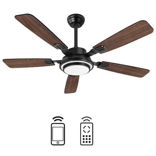 48 in. Indoor/Covered Outdoor Sand Nickel Ceiling Fan with Light Kit and Remote Control Ceiling Fans With Lights