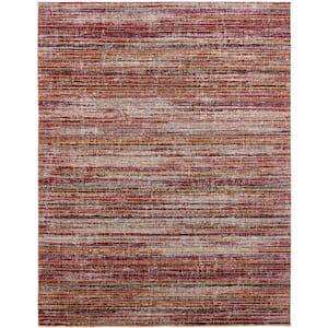 MODENA 11 x 15 Red Abstract Area Rug