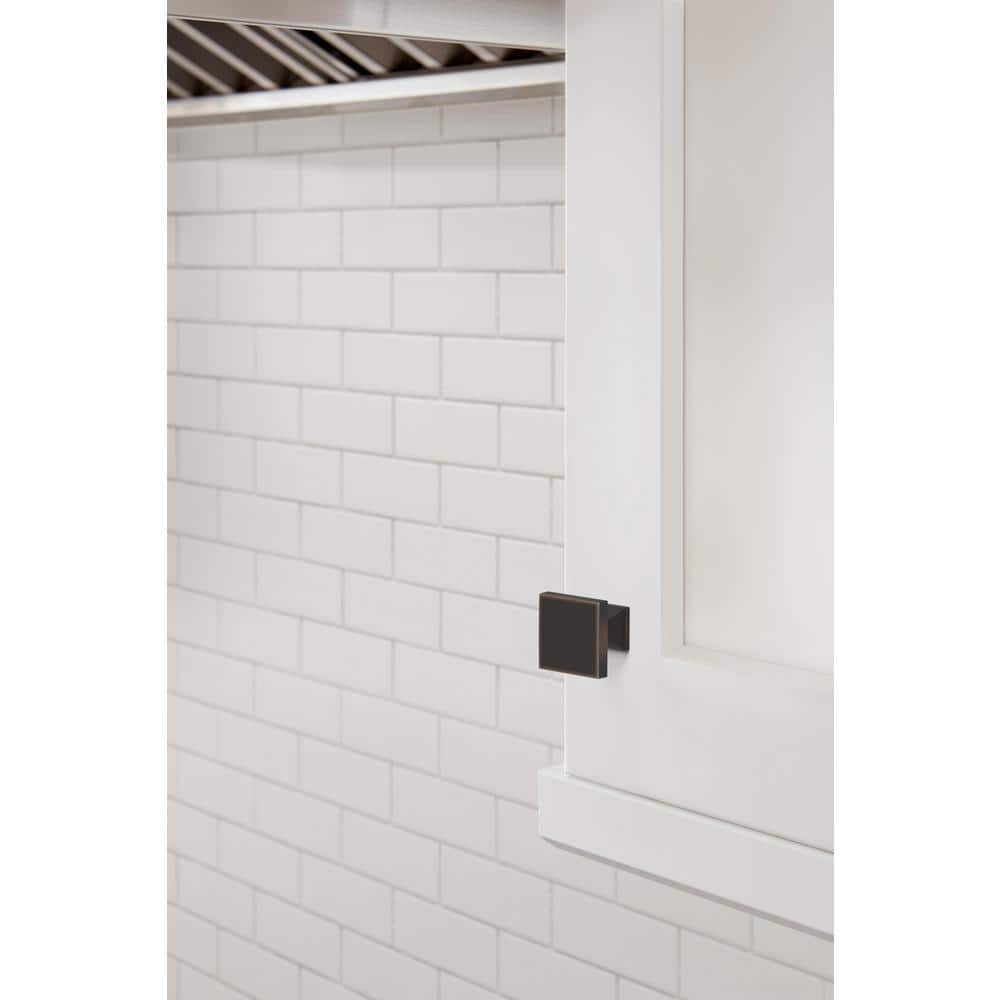 Oil Rubbed Bronze Square Cabinet Knob with Mounting Hardware