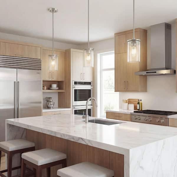 KICHLER Crosby 1-Light Brushed Nickel Contemporary Shaded Kitchen