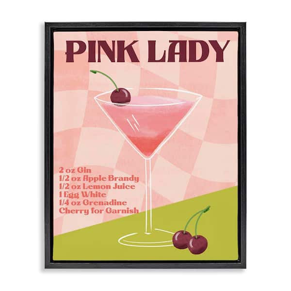 Stupell Industries Retro Pink Lady Recipe by Deane Beesley Black Floater Frame Food Graphic Art Print 31 in. x 25 in.
