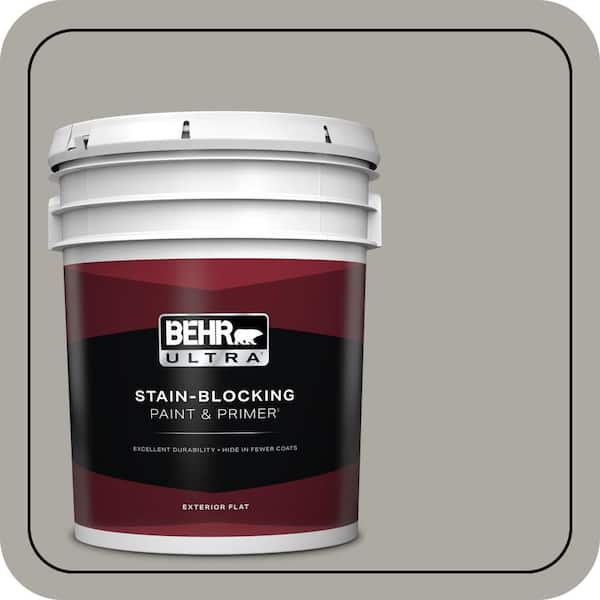 BEHR ULTRA 5 gal. #PPU24-10 Downtown Gray Flat Exterior Paint & Primer