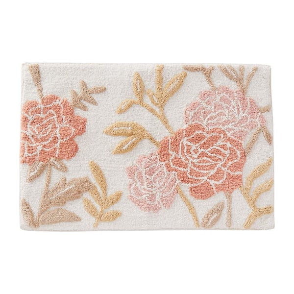 SKL Home 20 in. x 30 in. Pink Misty Floral Cotton Bath Rug U1101800850007