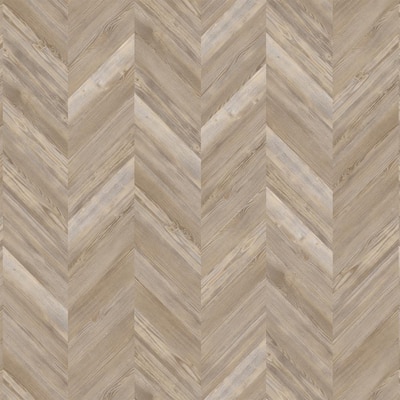 Chevron Boardwalk Pine 22 MIL x 12 in. W x 28 in. L Click Lock Waterproof Luxury Vinyl Flooring (18.9 sq. ft./case)