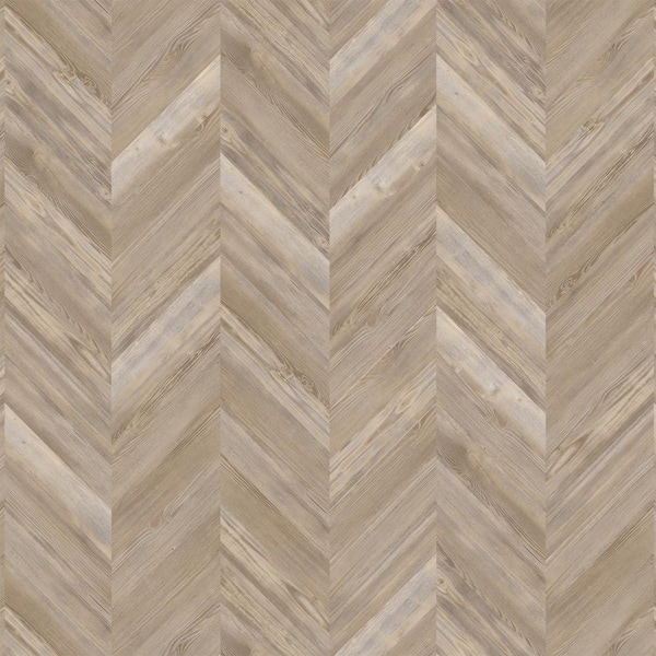 Chevron Boardwalk Pine 22 MIL x 12 in. W x 28 in. L Click Lock Waterproof Luxury Vinyl Flooring (18.9 sq. ft./case)