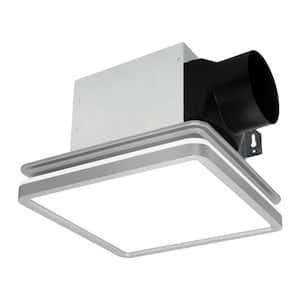 Bathroom Exhaust Fan with Light, Dimmable 3CCT LED Light with Night Light, 80 CFM, 2-Sones, Square, Silver