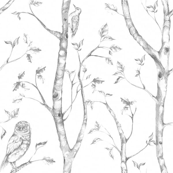 NuWallpaper Grey Woods Vinyl Peel & Stick Wallpaper Roll (Covers 30.75 Sq. Ft.)