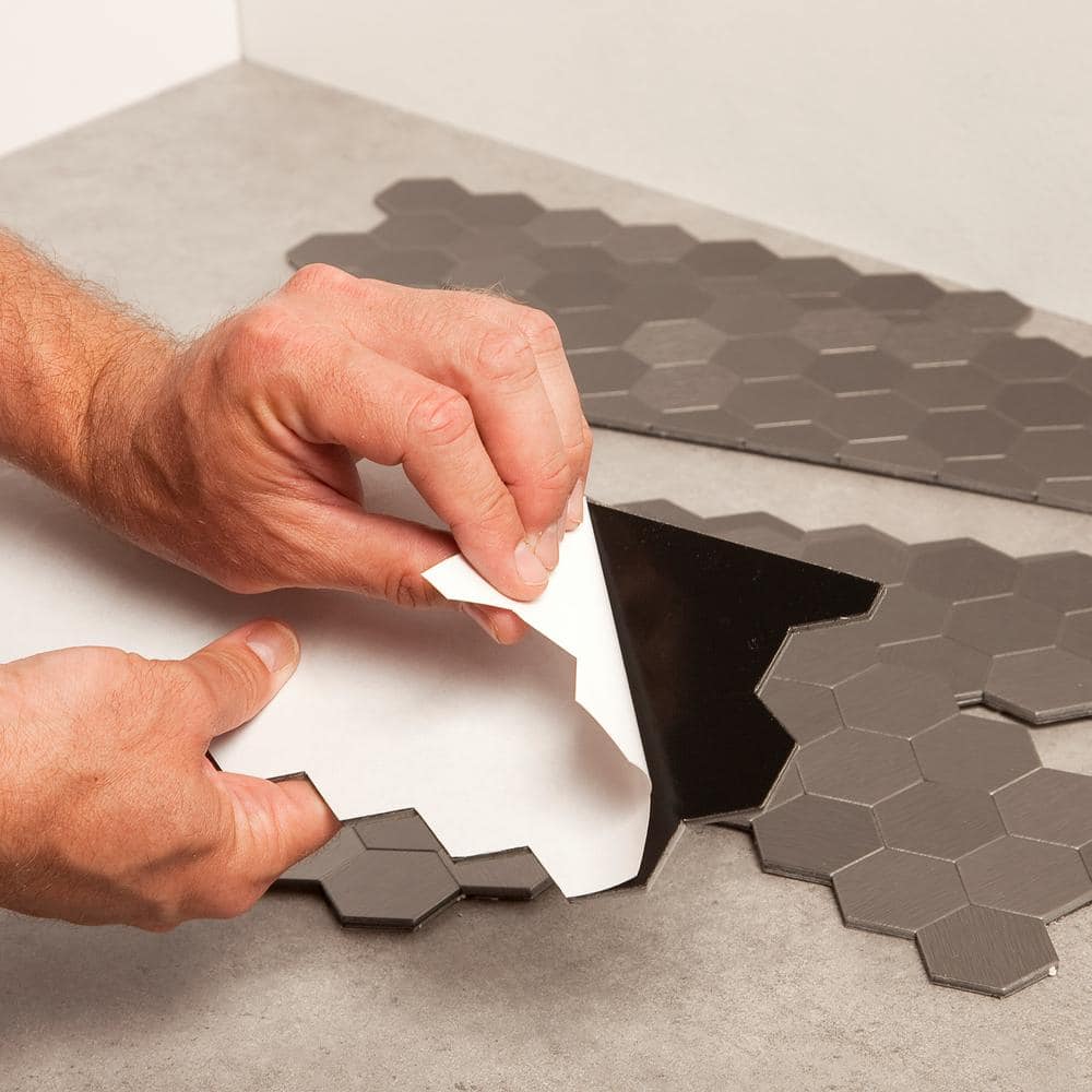 Honeycomb Stainless Steel Peel and Stick Backsplash Tiles