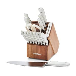16-Piece Edgekeeper Stainless Steel Knife Block Set with Built-in Knife Sharpener