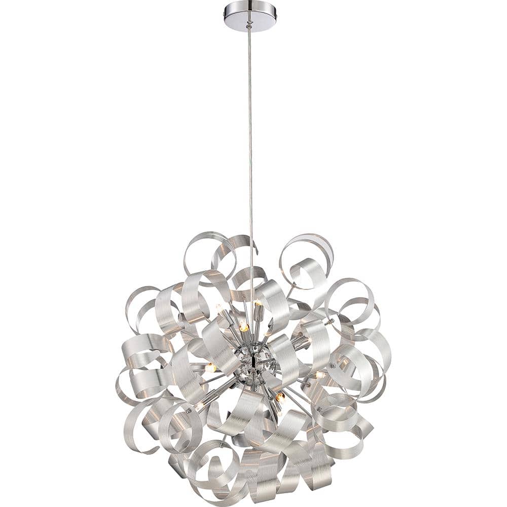 Millenia Silver Globe Pendant with Crystal Incandescent and LED Lighting