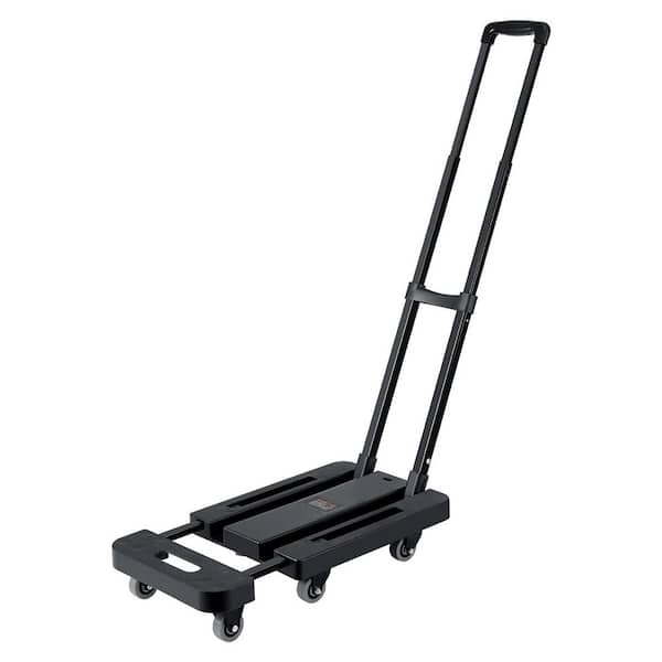 Folding Hand Truck, 500 lbs. Load Capacity, Collapsible Luggage Cart with 6 Wheels, 2 Elastic Ropes and Expandable Base