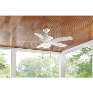 Gazebo III 52 in. Indoor/Outdoor Wet Rated White Ceiling Fan with LED Bulbs Included