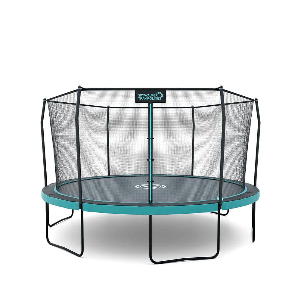 12ft Black Round Trampoline with Safety Enclosure