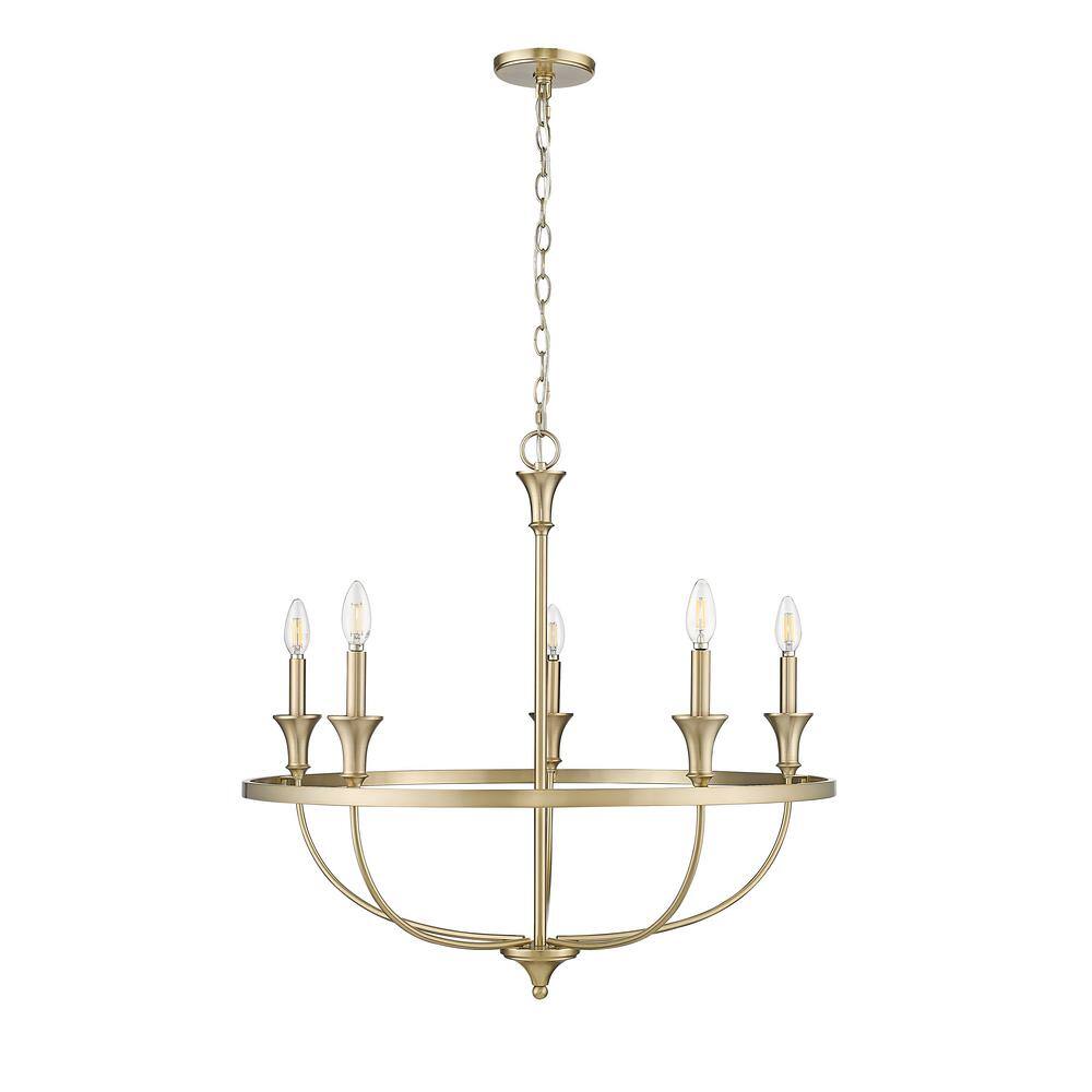 Millennium Lighting Emery 29.1 in. 5-Light Modern Gold Chandelier 28005 ...