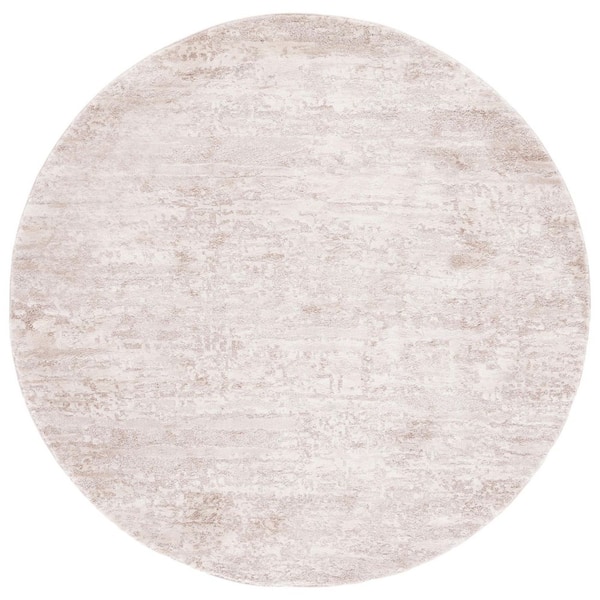 Century 7 ft. x 7 ft. Ivory/Beige Abstract Round Rug