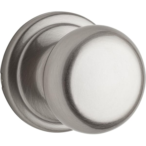 Kwikset Hancock Satin Nickel Passage Hall/Closet Door Knob Featuring Microban Antimicrobial Technology