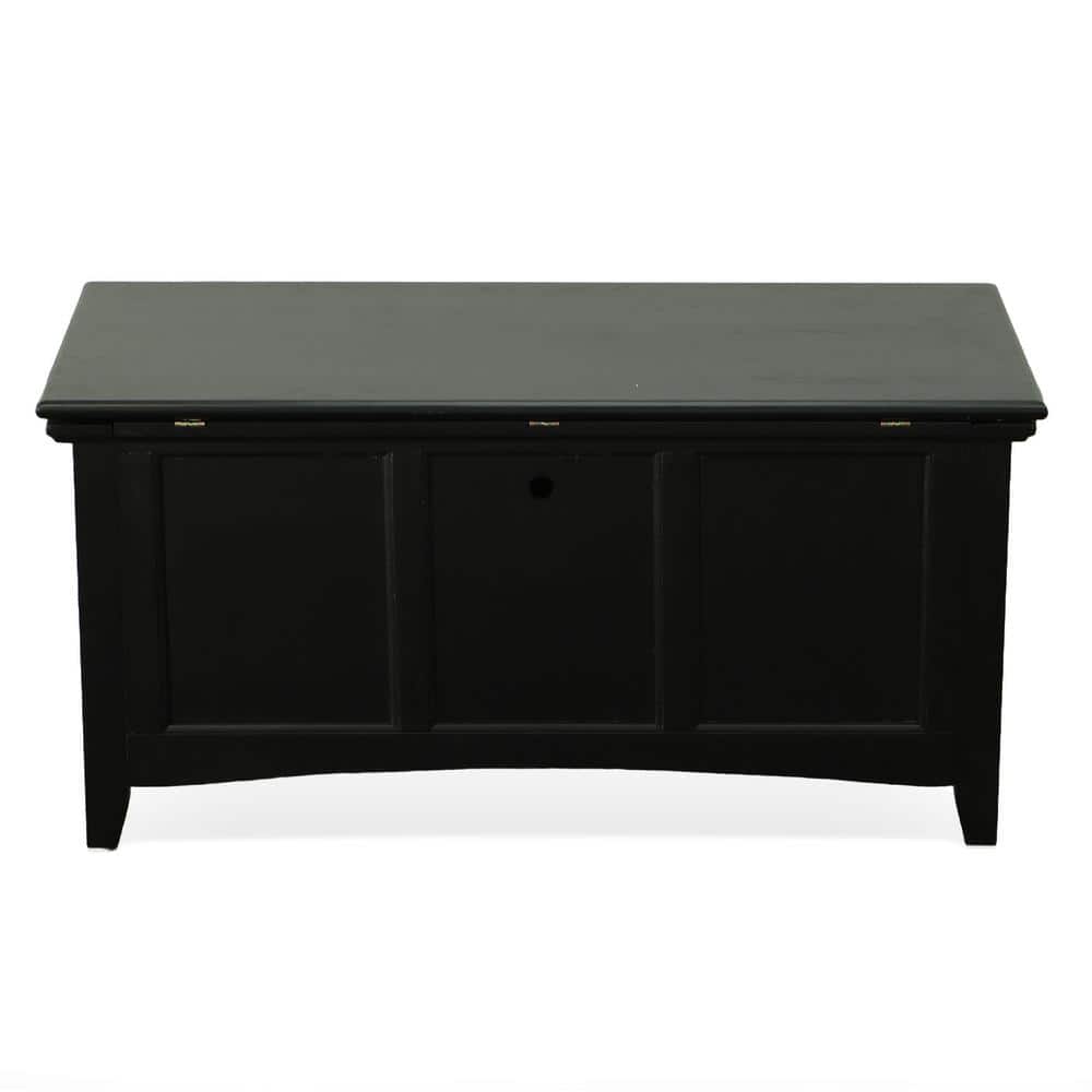 Antique Black Tapered Leg Accent Storage Chest