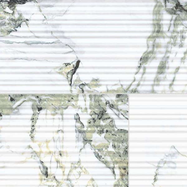 Touche Pleated Deco Jade 11-3/4 in. x 23-1/2 in. Porcelain Floor and Wall Tile (11.58 square feet /Case)