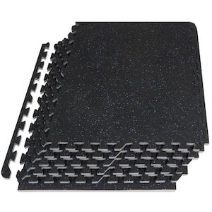 Rubber Top Exercise Puzzle Mat Blue 24 in. x 24 in. x 0.5 in. EVA Foam Interlocking Tiles (6-Pack (24 sq. ft.)