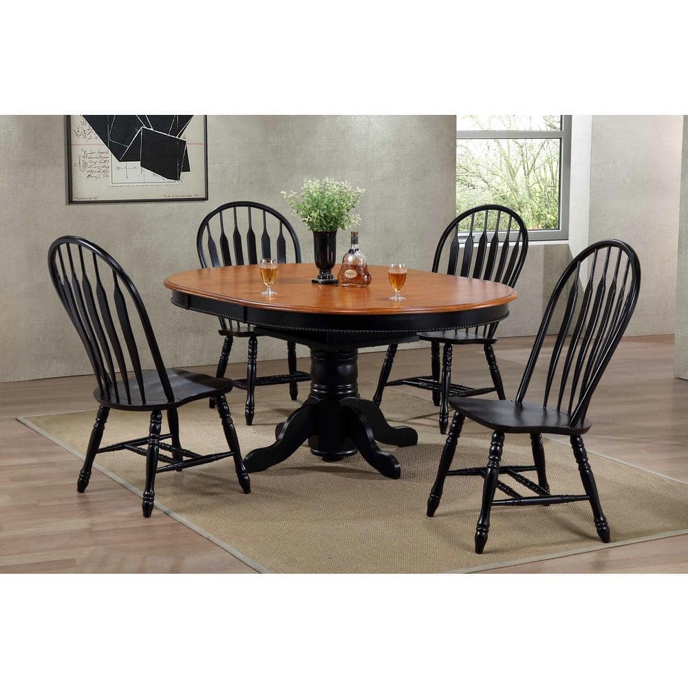 Black Cherry Selections Distressed Antique Black with Cherry Rub Solid Wood
