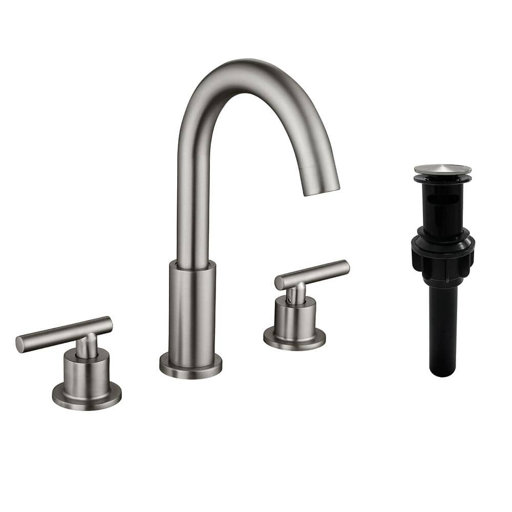 8 in. Widespread 2-Handle Bathroom Faucet With Pop-Up Drain Assembly in Bru