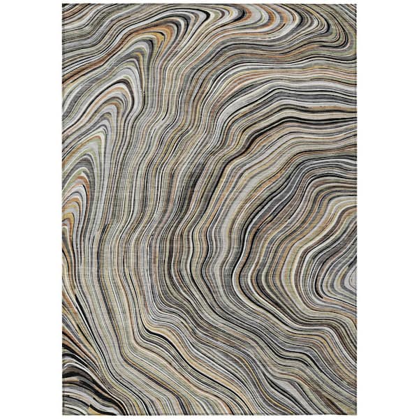 Chantille Machine Washable Indoor/Outdoor Abstract ACN2983 Gray 10 ft. x 14 ft. Area Rug