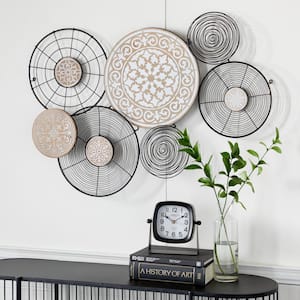 41 in. x  28 in. Metal Black Plate Wall Decor with Intricate Pattern