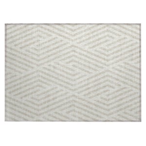 Chantille ACN550 Ivory 1 ft. 8 in. x 2 ft. 6 in. Machine Washable Indoor/Outdoor Geometric Area Rug