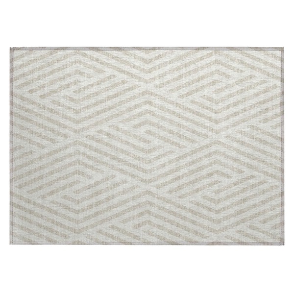 Addison Rugs Chantille ACN550 Ivory 1 ft. 8 in. x 2 ft. 6 in. Machine Washable Indoor/Outdoor Geometric Area Rug