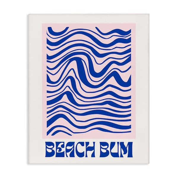 Stupell Industries Beach Bum Abstract Waves by House of Lulu Unframed Typography Graphic Art Print 40 in. x 30 in.