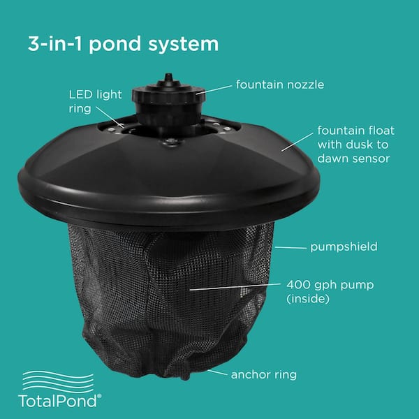 400-GPH Floating Fountain with White Lights