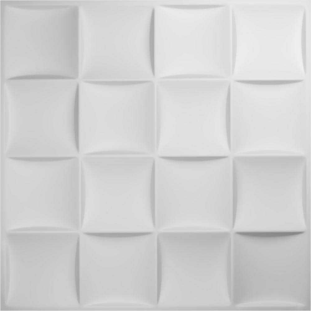 White Textured 3D PVC Wall Panels, 19 5/8" x 19 5/8", 50-Pack