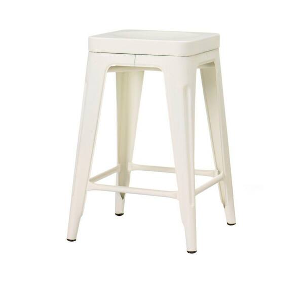 Unbranded Garden 24 in. H Ivory Backless Counter Bar Height Stool