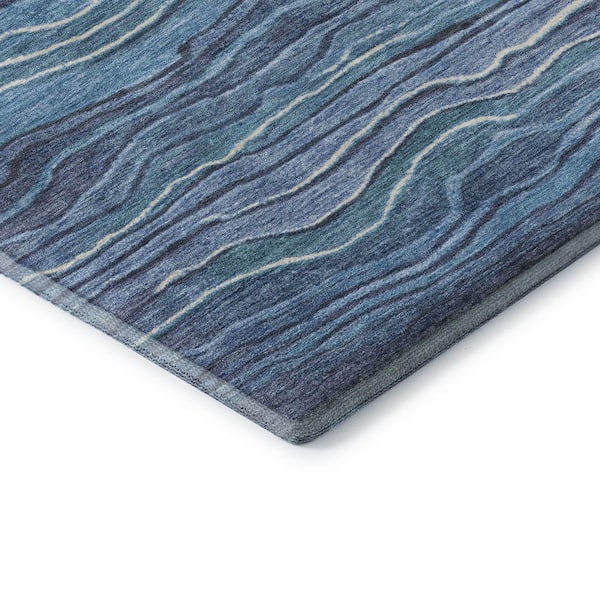 Mayfield Premium Machine Washable Abstract AMF1704 Blue 9 ft. x 12 ft. Area Rug