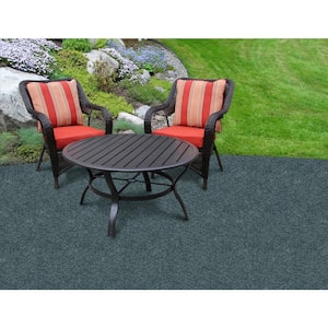 Elevations Sky Grey 6 ft. SD Polyester Ribbed Texture Indoor/Outdoor Needlepunch Carpet