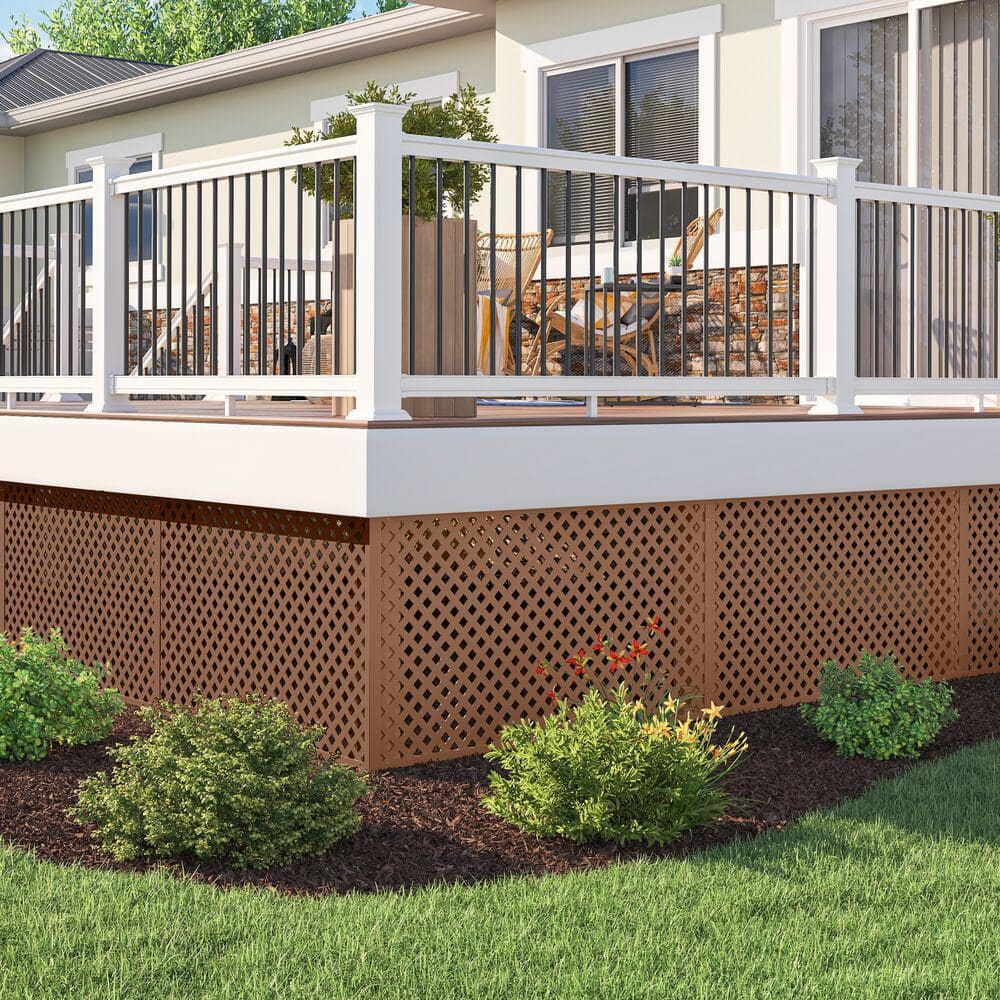 California Redwood Privacy Diamond Vinyl Lattice Panel
