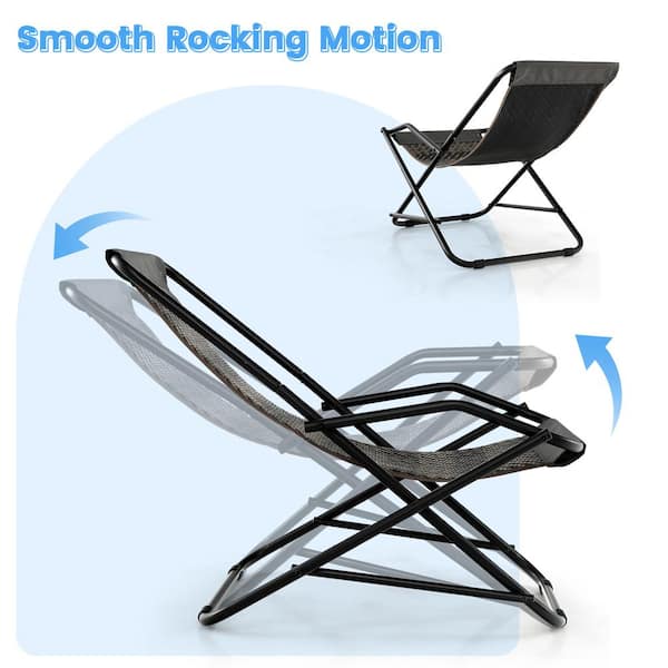 Outdoor Portable Folding Rocking Chair Lounge Chair Beach