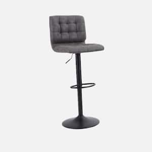 46.0 in. Gray and Black Metal Frame Swivel-Counter Stool