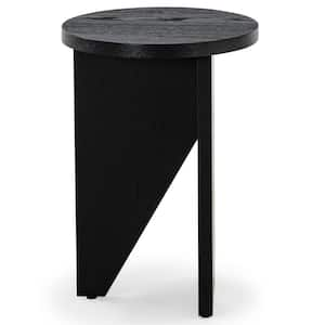 Bonaclara 14 in. Black Round MDF End Table