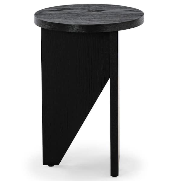 SAFAVIEH Bonaclara 14 in. Black Round MDF End Table