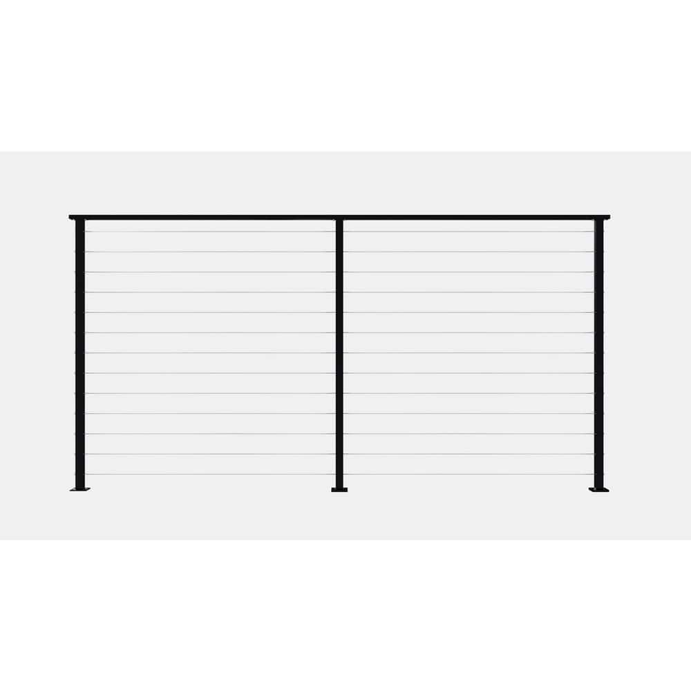 8 ft. Aluminum Surface Mounted Railing Kit with Stainless Steel Cable for C