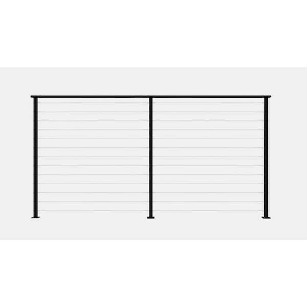 8 ft. Aluminum Surface Mounted Railing Kit with Stainless Steel Cable for Cable Railing System