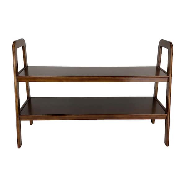 Benjara 48 in. Brown Wood TV Stand Fits TVs up to 42 in. with 2 Shelves