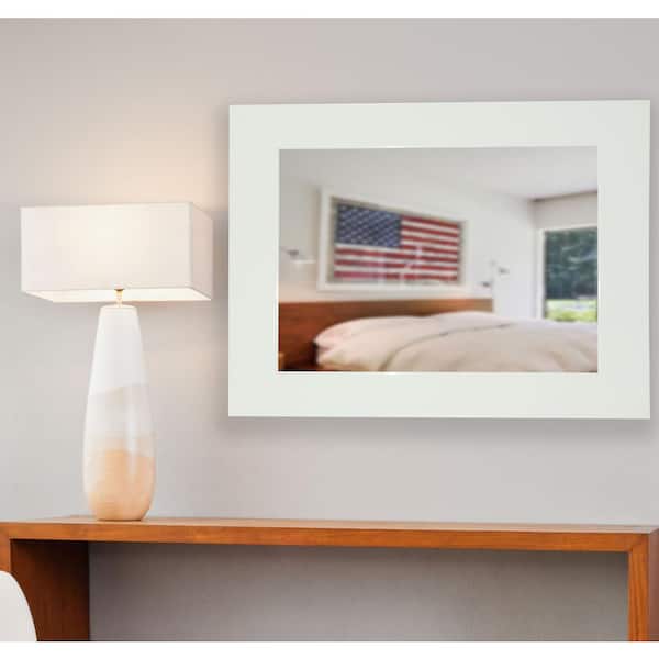 Unbranded Medium Rectangle White Modern Mirror (38 in. H x 32 in. W)