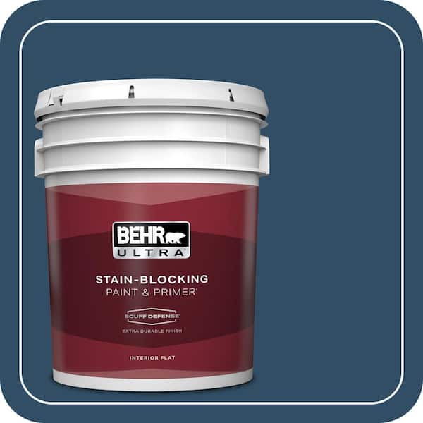 BEHR ULTRA 5 gal. #ECC-53-3 Outer Space Extra Durable Flat Interior Paint & Primer