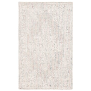 Ebony Light Gray/Ivory Doormat 3 ft. x 5 ft. Bordered Area Rug