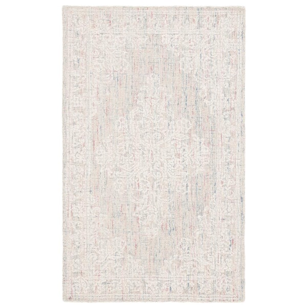 SAFAVIEH Ebony Light Gray/Ivory Doormat 3 ft. x 5 ft. Bordered Area Rug