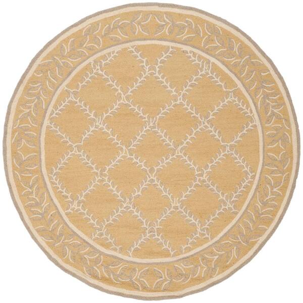 Chelsea Yellow/Gray 6 ft. x 6 ft. Round Border Area Rug